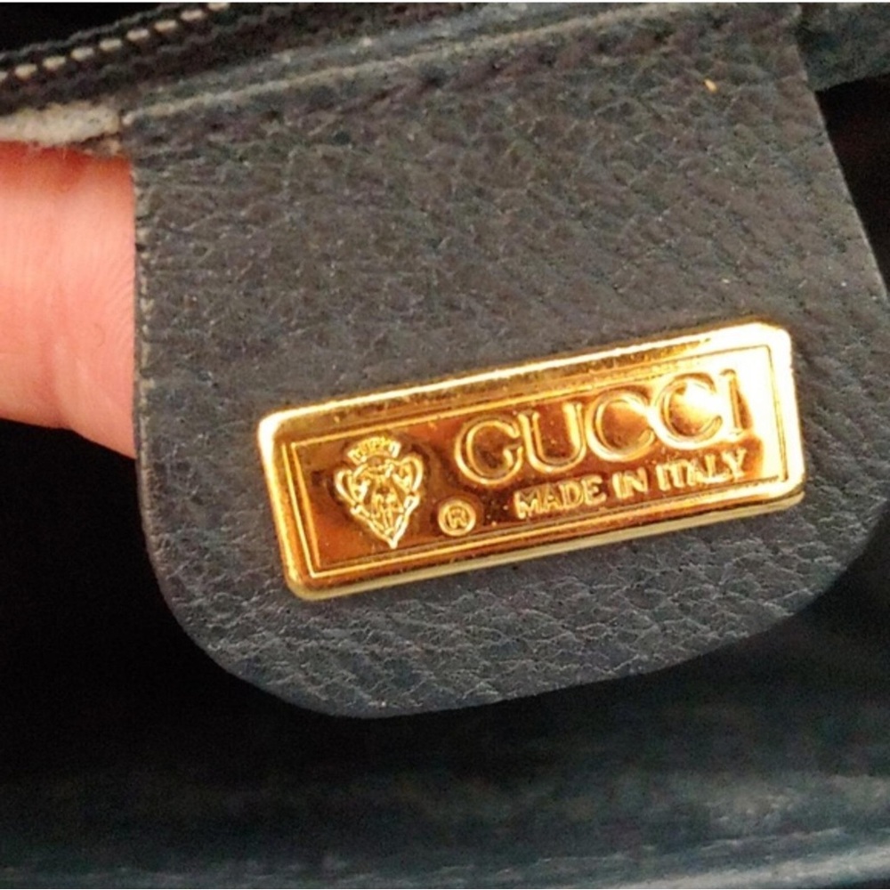 Gucci authentic Navy GG VintageTop-Handle Satchel - Picture 4 of 9